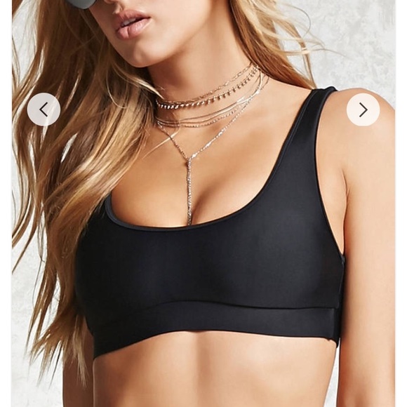 black scoop neck bikini top